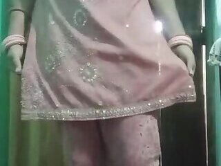 Indian Gay Crossdresser Bottom real homemade sex in pink salwar kurta with heavy jwellery just like