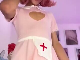 Kim nurse outfit accidental cum