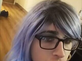 Crossdresser swallow bbc cum