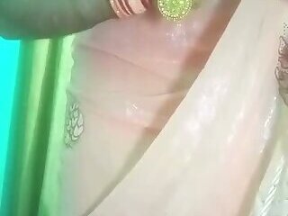 Indian Gay Crossdresser Bottom crossdressing in silky saree with heavy jwellery real homemade sex