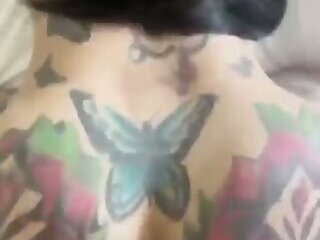Beautiful tattooed trans woman