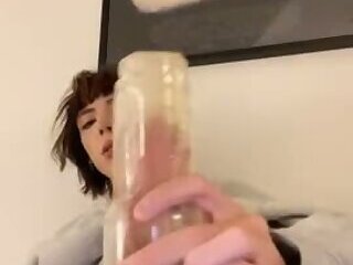 Trans E-girl loves to make herself cum