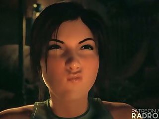 Lara Croft taking Futanari Cock