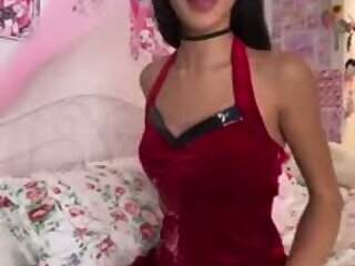 Cute teen red outfit mast