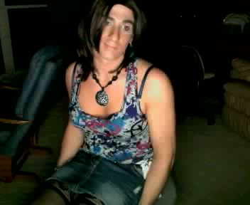 Cute College Crossdresser Stroking it on Webcam