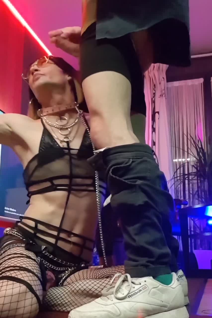 👑(makingoff4 Vue G) Esclave Sexuelle Devant Une Belle Bite En Facefucking. Une Chienne À Bite