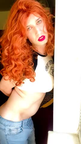 Red stripper with huge cock and tits by Anna Rios