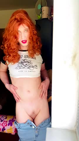 Red stripper with huge cock and tits by Anna Rios