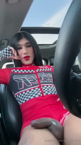 Kim hot red outfit accidental cum